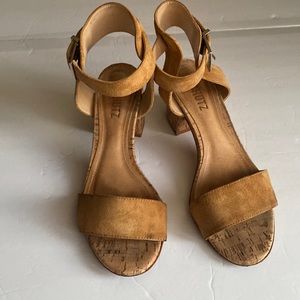 Schutz Suede Tan Strappy  Heels Size 8